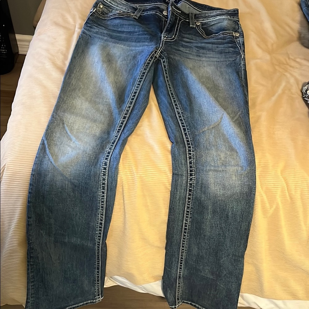Silver Jeans Indigo Denim with Contrast Stitching Chloe Boot
